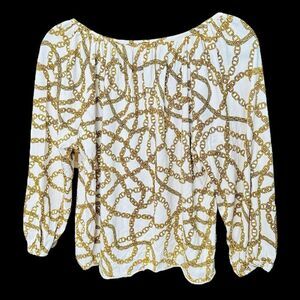Michael Kors Gold Chain Blouse Top